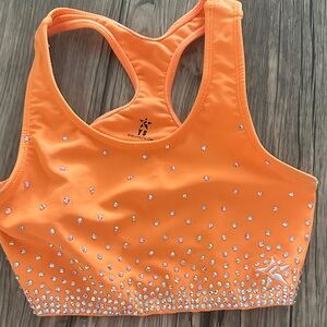 Orange Crystal-Embellished Rebel bra